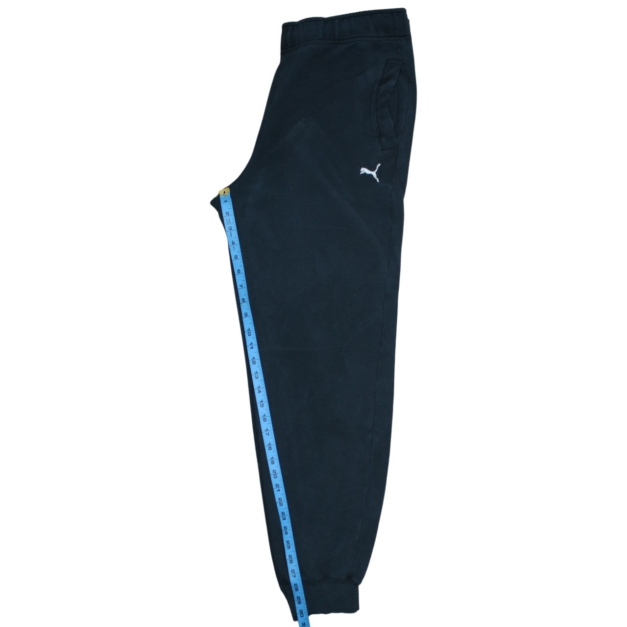 Puma Men Black L Jogger Sweatpants Elastic Waist Cuffed Trousers