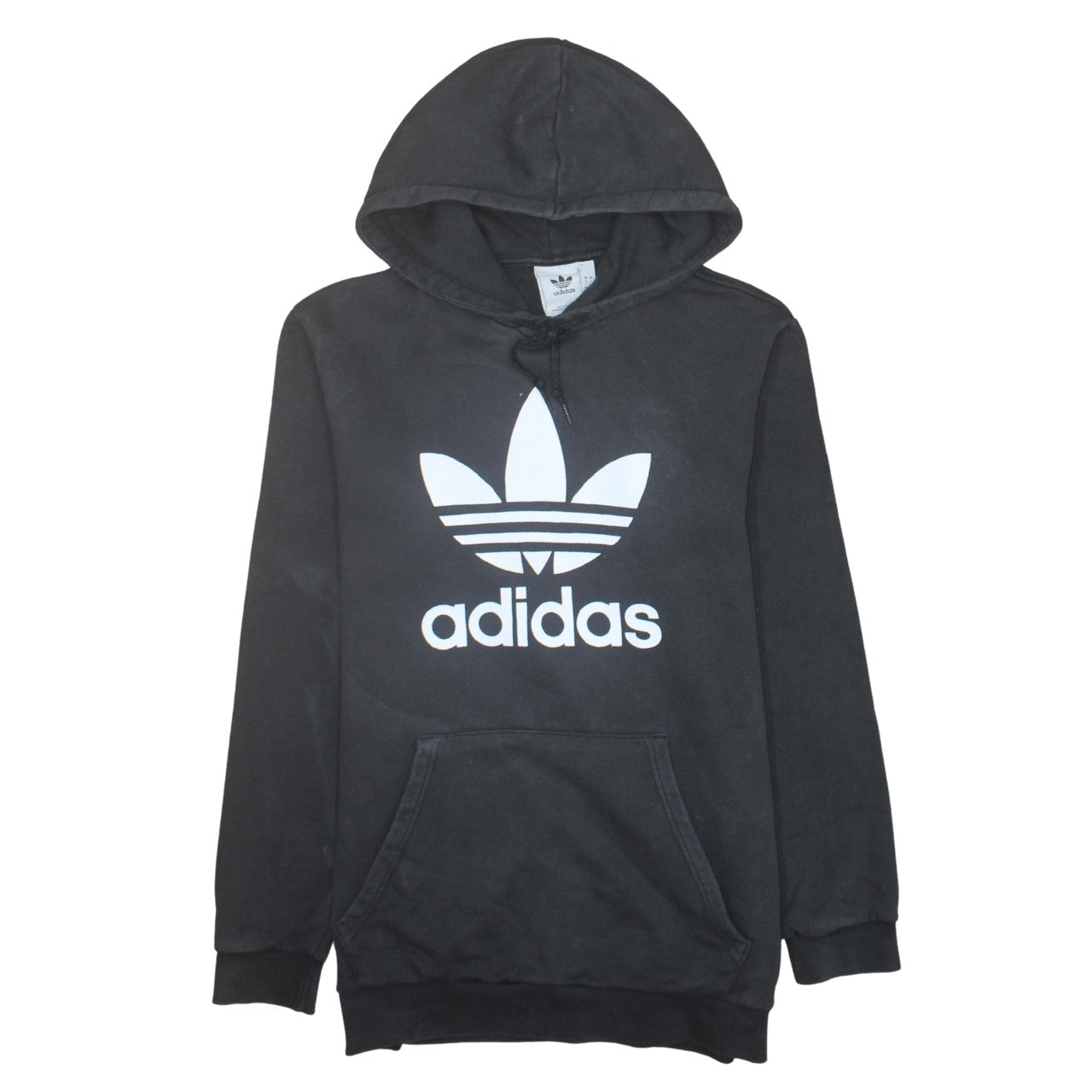 Adidas Men’s Black Pullover Hoodie Size L Logo Fleece Sweatshirt