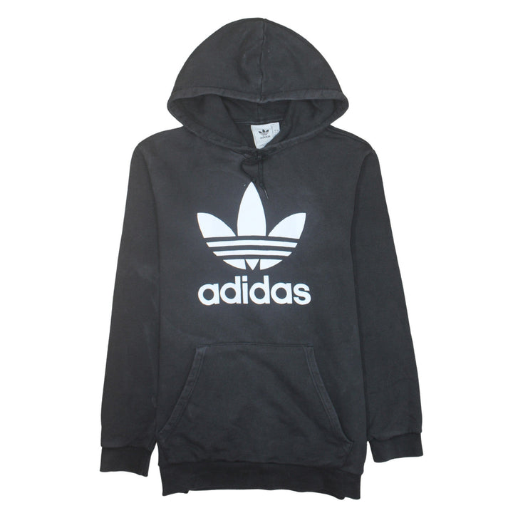 Adidas Men’s Black Pullover Hoodie Size L Logo Fleece Sweatshirt