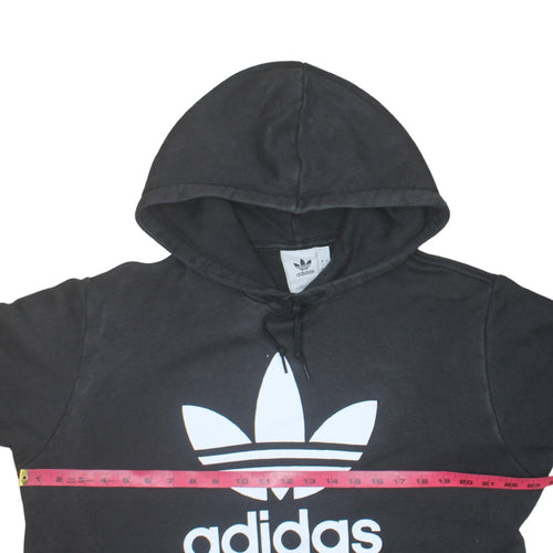 Adidas Men’s Black Pullover Hoodie Size L Logo Fleece Sweatshirt