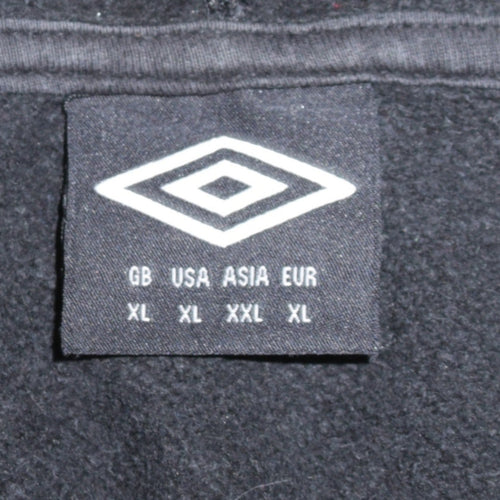 Umbro Men's Black XL Pullover Hoodie with Logo Sports Fleece