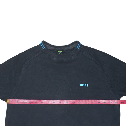 BOSS Mens Blue Crew Neck Cotton Pullover Jumper Size M