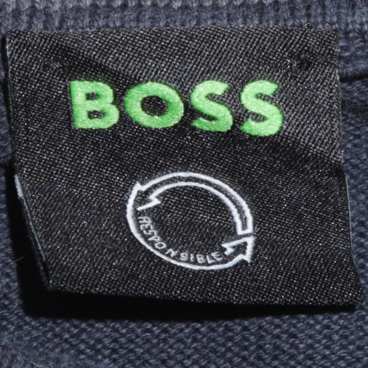 BOSS Mens Blue Crew Neck Cotton Pullover Jumper Size M
