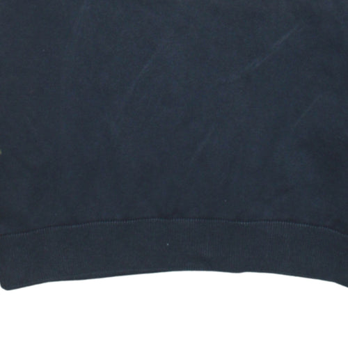 BOSS Mens Blue Crew Neck Cotton Pullover Jumper Size M