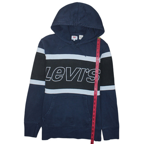 Levi's Men's Blue Pullover Hoodie Size S Graphic Logo Sweatshirt