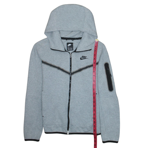 Nike Men's Grey XS Full Zip Hoodie with Logo Accents