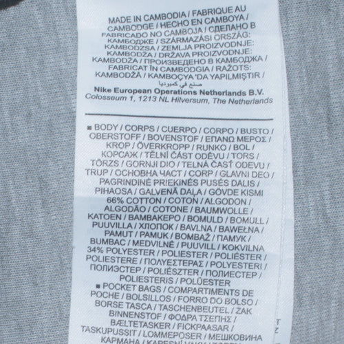 Nike Men's Grey XS Full Zip Hoodie with Logo Accents