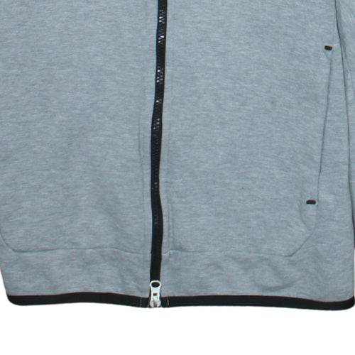 Nike Men's Grey XS Full Zip Hoodie with Logo Accents
