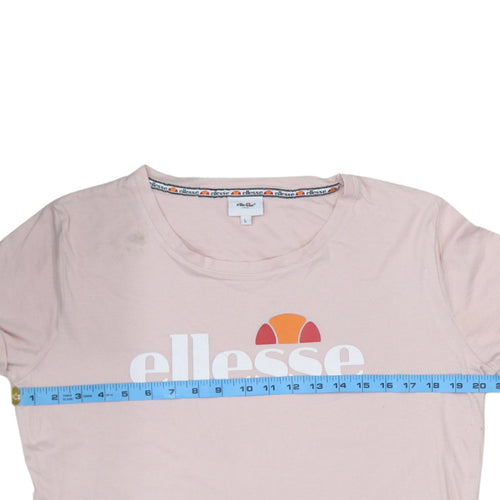 Ellesse Womens Pink Crew Neck Short Sleeve Cotton T-Shirt L
