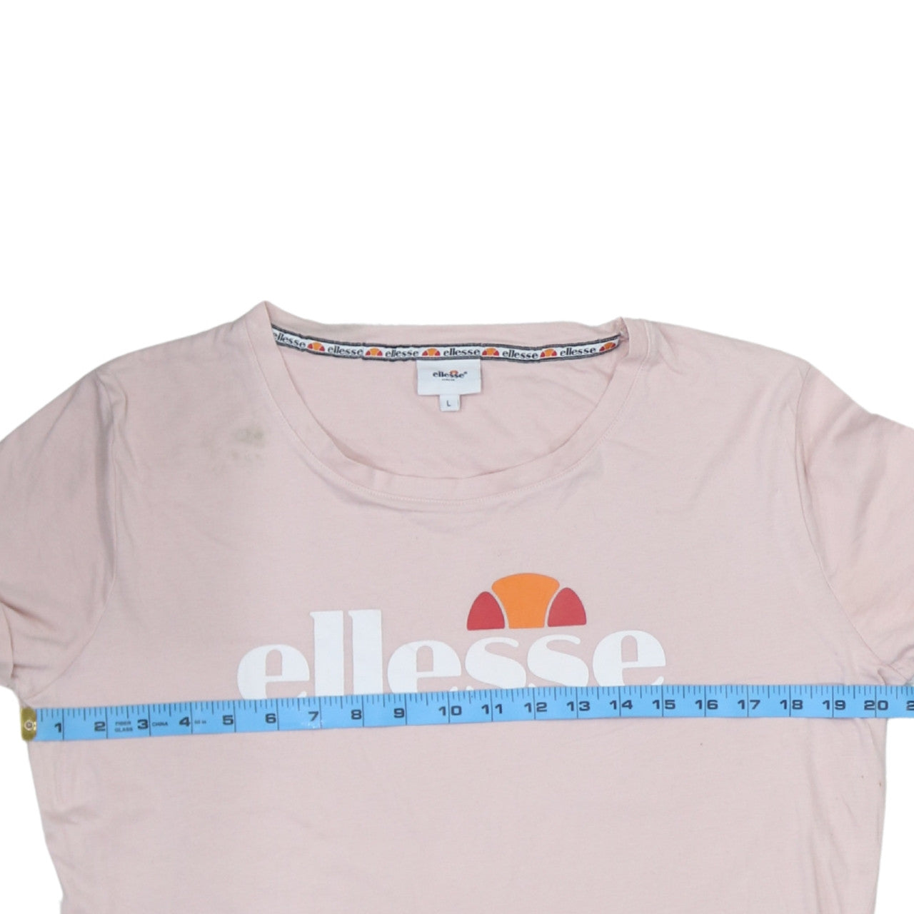 Ellesse Womens Pink Crew Neck Short Sleeve Cotton T-Shirt L