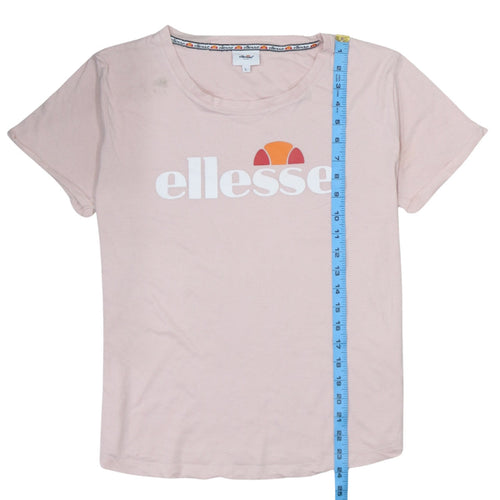 Ellesse Womens Pink Crew Neck Short Sleeve Cotton T-Shirt L