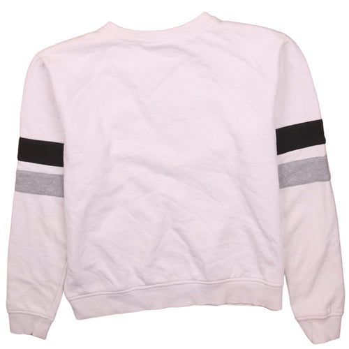 FILA Womens White Sweatshirt Medium Logo Crew Neck Pullover