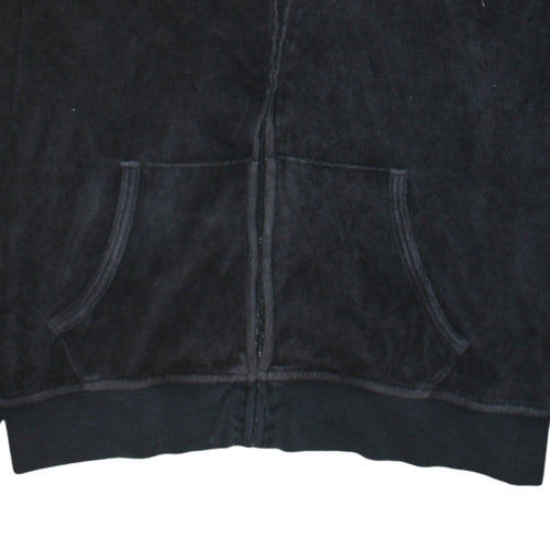 Ralph Lauren Men's Black Full Zip Velour Hoodie Medium
