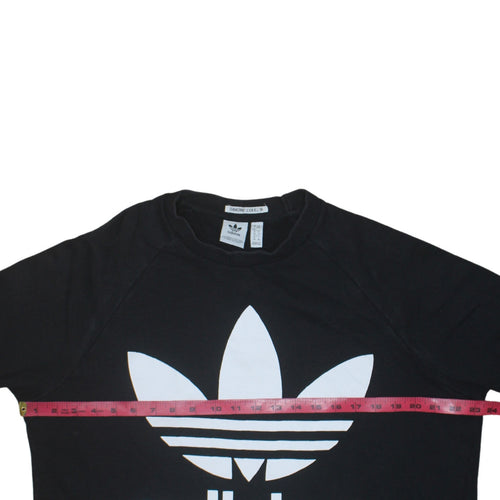 Adidas Womens Black Size 16 Crew Neck Pullover Sweatshirt