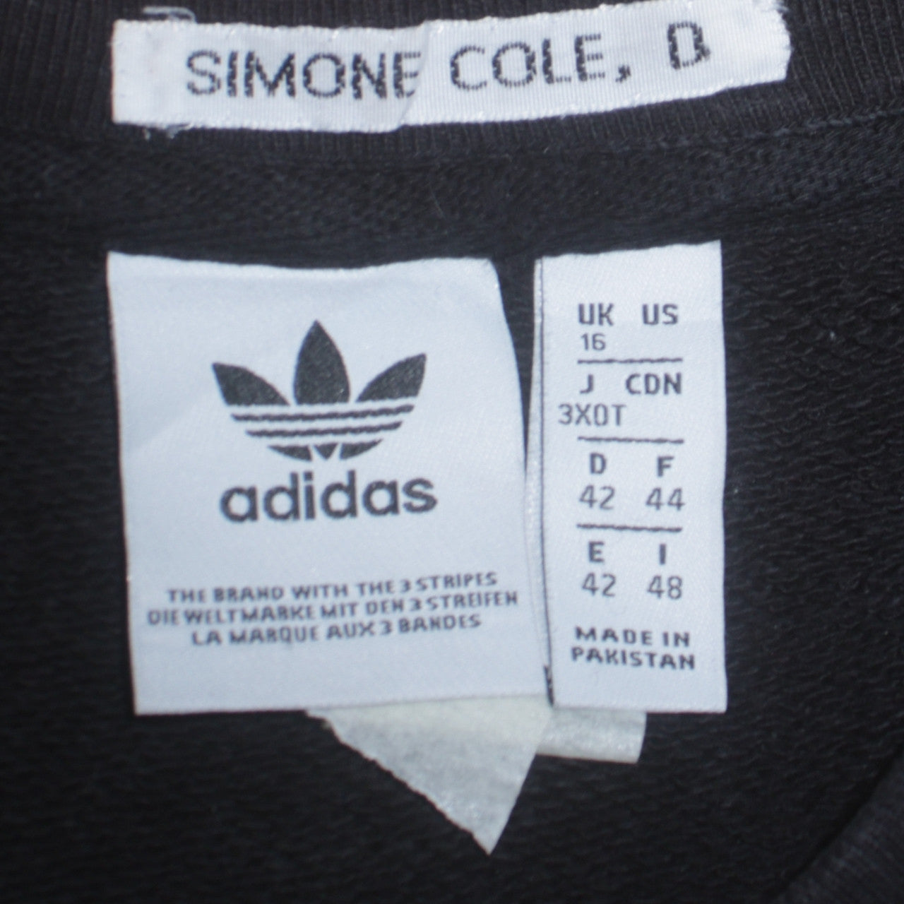 Adidas Womens Black Size 16 Crew Neck Pullover Sweatshirt