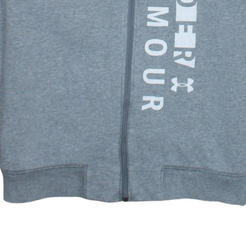 Under Armour Women's Grey Full Zip Hoodie Small Loose Fit Cotton Blend