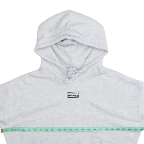 Adidas Womens Grey Pullover Hoodie Size M Regular Cotton Blend