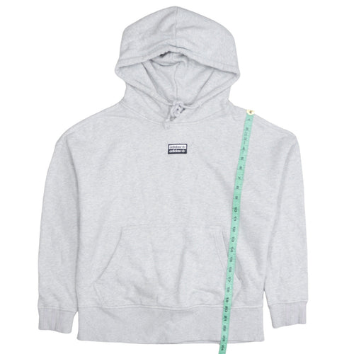 Adidas Womens Grey Pullover Hoodie Size M Regular Cotton Blend