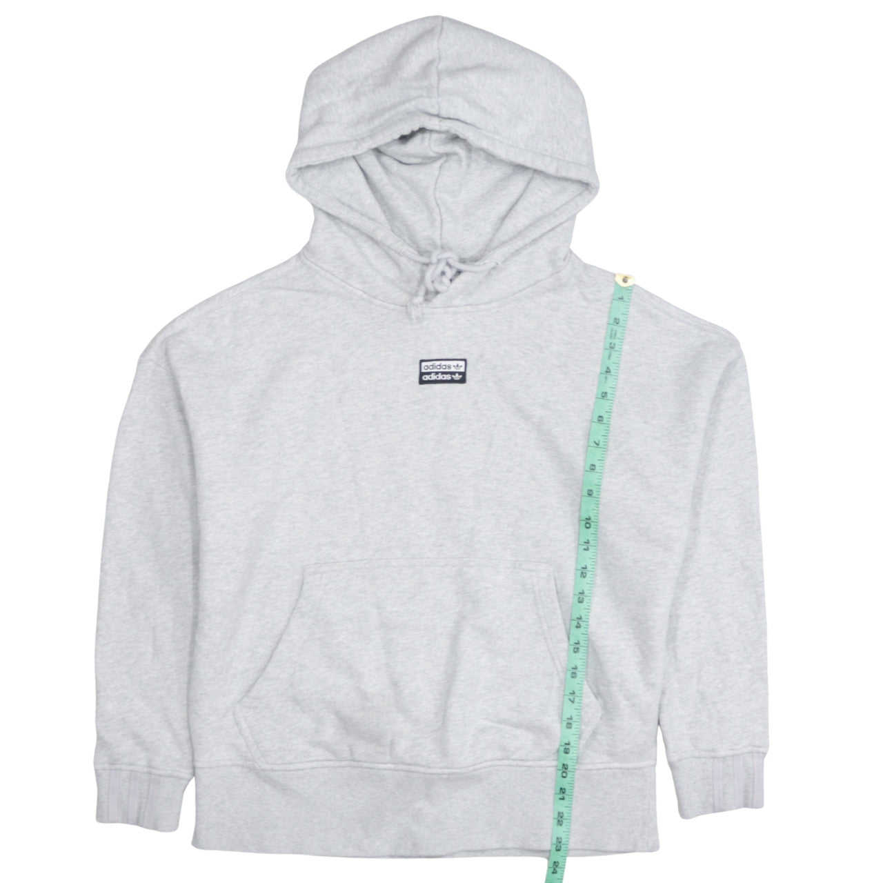 Adidas Womens Grey Pullover Hoodie Size M Regular Cotton Blend