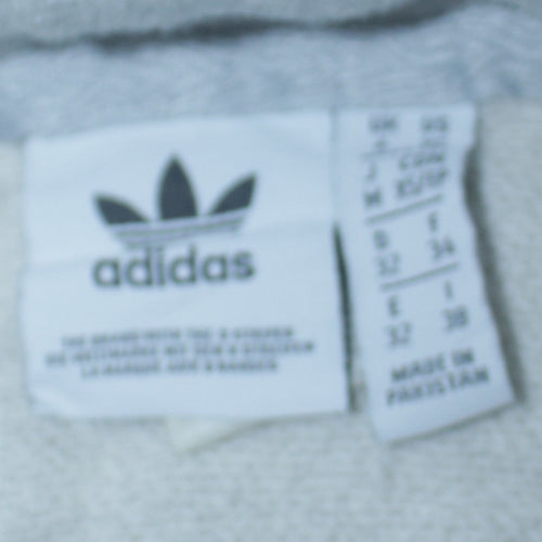 Adidas Womens Grey Pullover Hoodie Size M Regular Cotton Blend