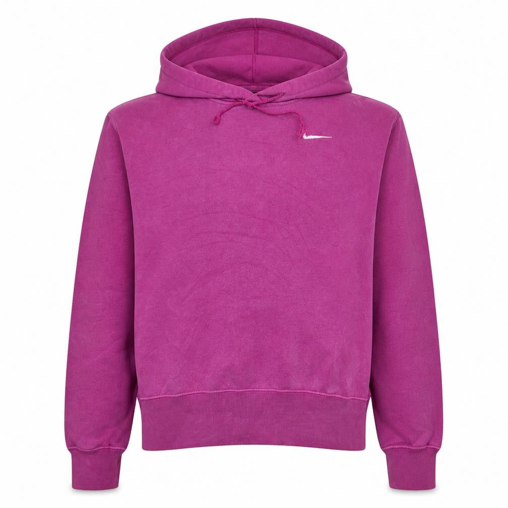 Front view of Nike Women’s Pink Pullover Hoodie Small Cotton Blend Lined