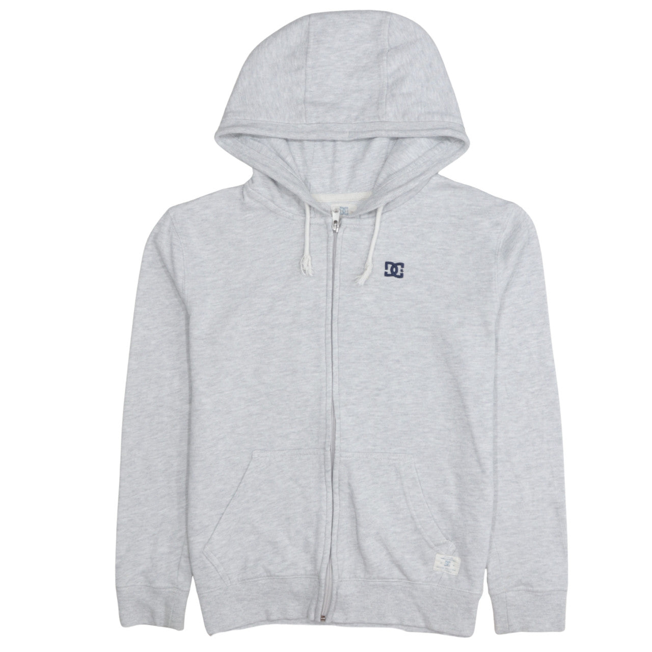 DC Men’s Grey Full Zip Hoodie Size S Regular Fit Embroidered Logo