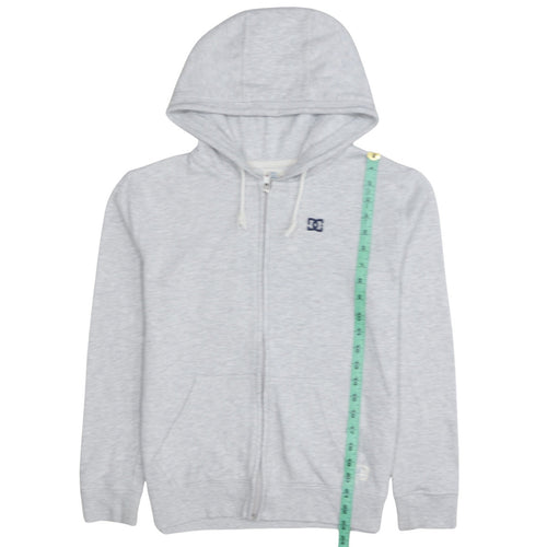 DC Men’s Grey Full Zip Hoodie Size S Regular Fit Embroidered Logo