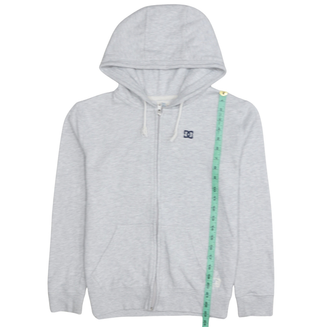 DC Men’s Grey Full Zip Hoodie Size S Regular Fit Embroidered Logo
