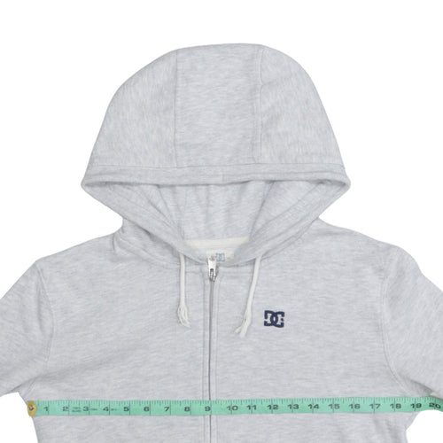 DC Men’s Grey Full Zip Hoodie Size S Regular Fit Embroidered Logo
