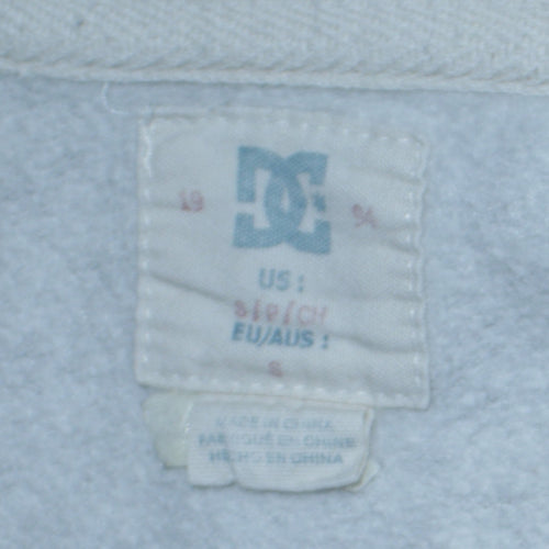DC Men’s Grey Full Zip Hoodie Size S Regular Fit Embroidered Logo