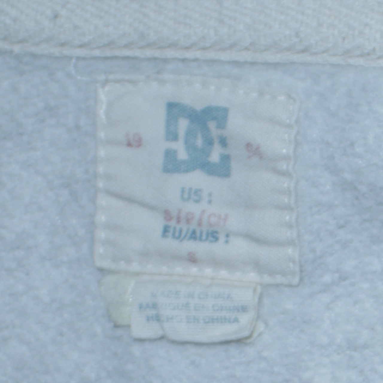DC Men’s Grey Full Zip Hoodie Size S Regular Fit Embroidered Logo