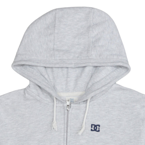 DC Men’s Grey Full Zip Hoodie Size S Regular Fit Embroidered Logo