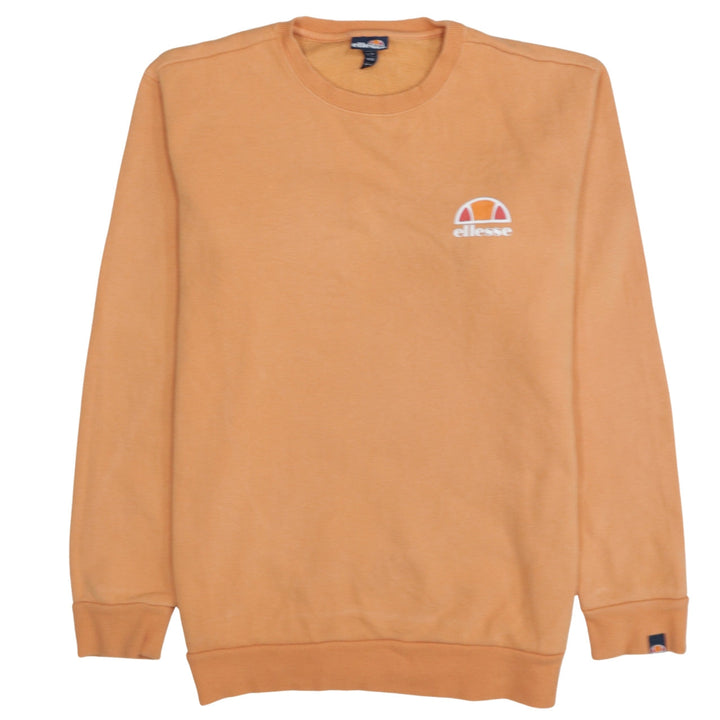 Ellesse Men's Orange Crew Neck Fleece Sweatshirt L Regular Fit