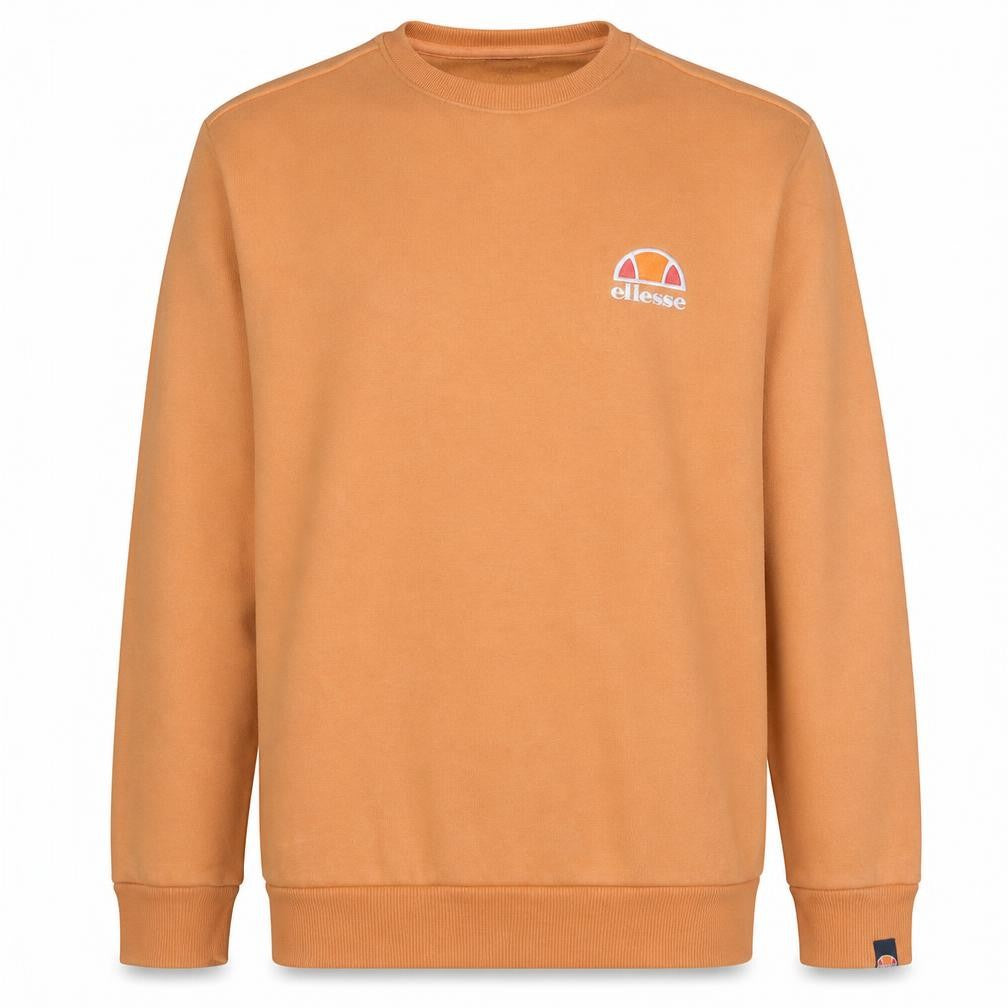 Front view of Ellesse Men's Orange Crew Neck Fleece Sweatshirt L Regular Fit