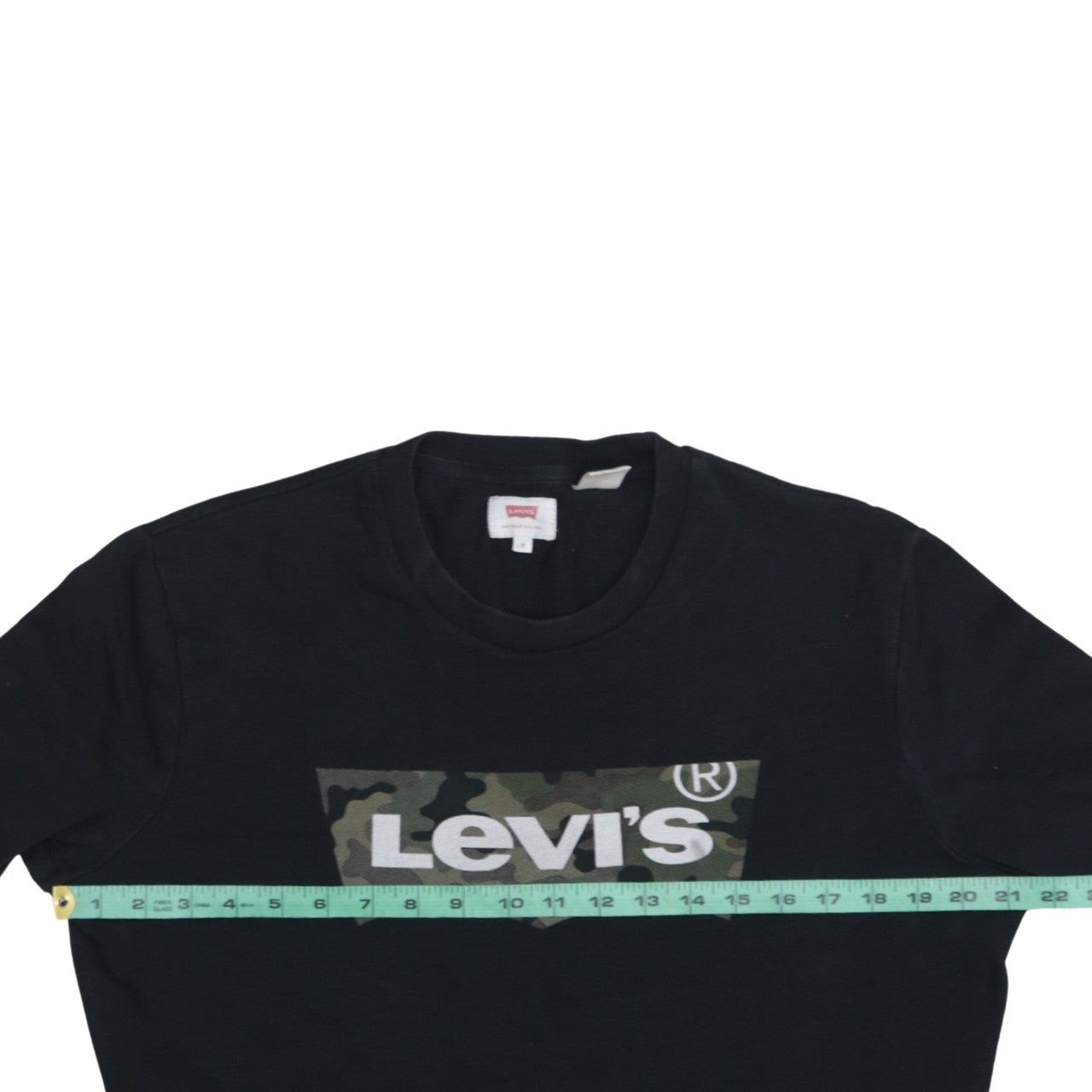 Levi's Men's Black Camouflage Logo Crew Neck Sweatshirt S