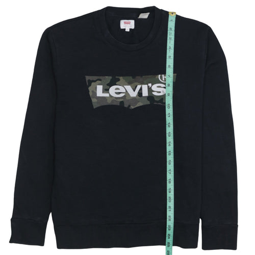 Levi's Men's Black Camouflage Logo Crew Neck Sweatshirt S