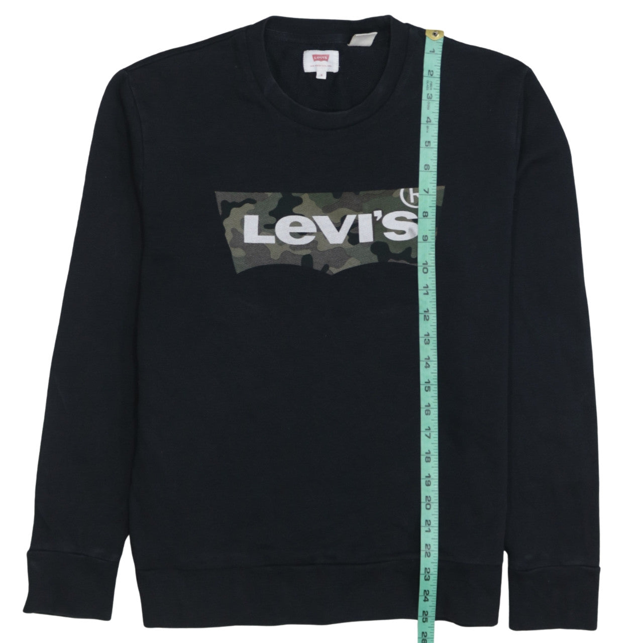 Levi's Men's Black Camouflage Logo Crew Neck Sweatshirt S