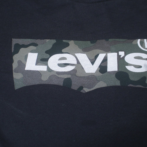 Levi's Men's Black Camouflage Logo Crew Neck Sweatshirt S