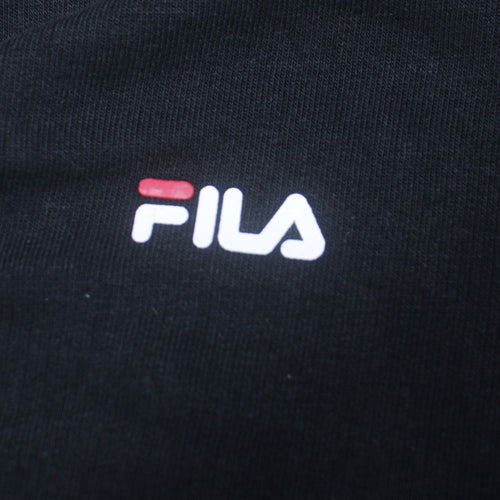 FILA Womens Black Logo Tape Crew Neck Sweatshirt Size M