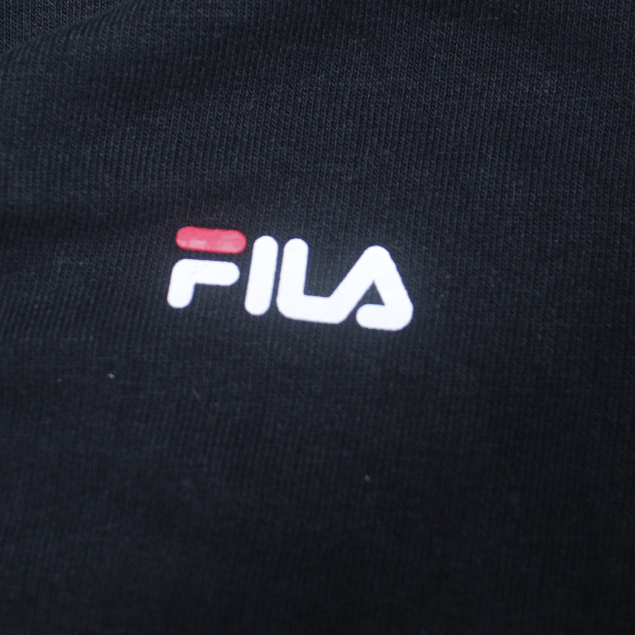 FILA Womens Black Logo Tape Crew Neck Sweatshirt Size M