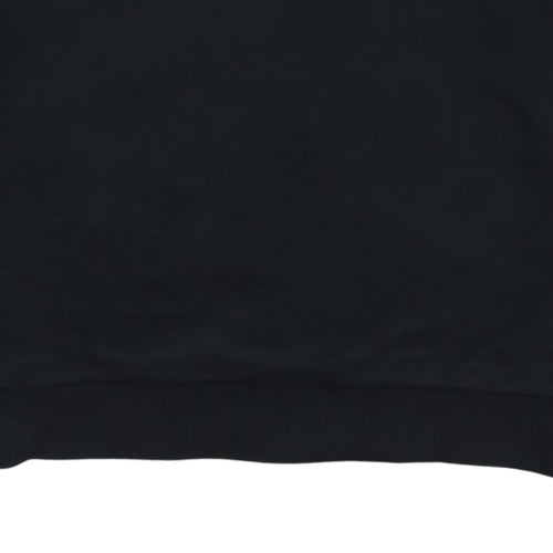 FILA Womens Black Logo Tape Crew Neck Sweatshirt Size M