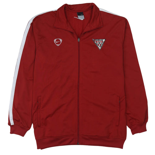 Nike Men's Red Full Zip Sports Sweatshirt L Football Track Top