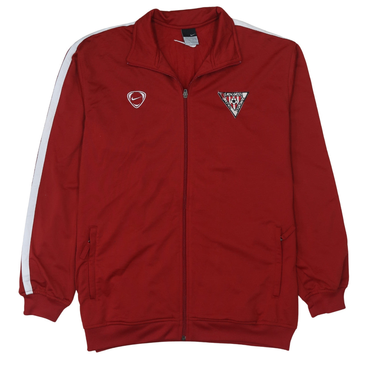 Nike Men's Red Full Zip Sports Sweatshirt L Football Track Top