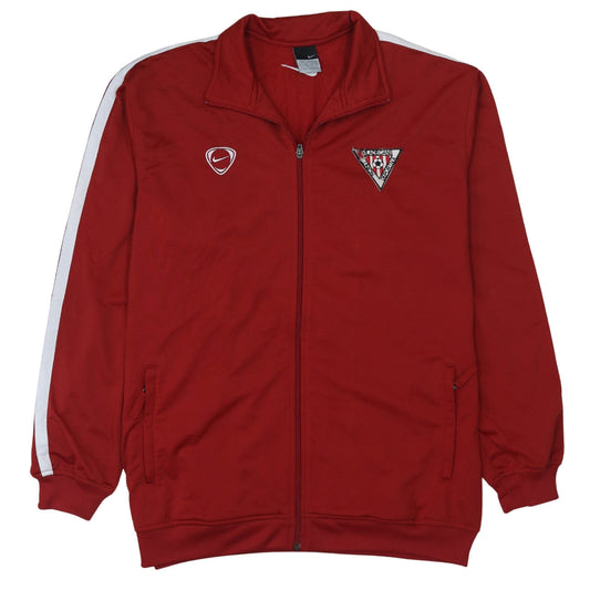 Nike Men's Red Full Zip Sports Sweatshirt L Football Track Top