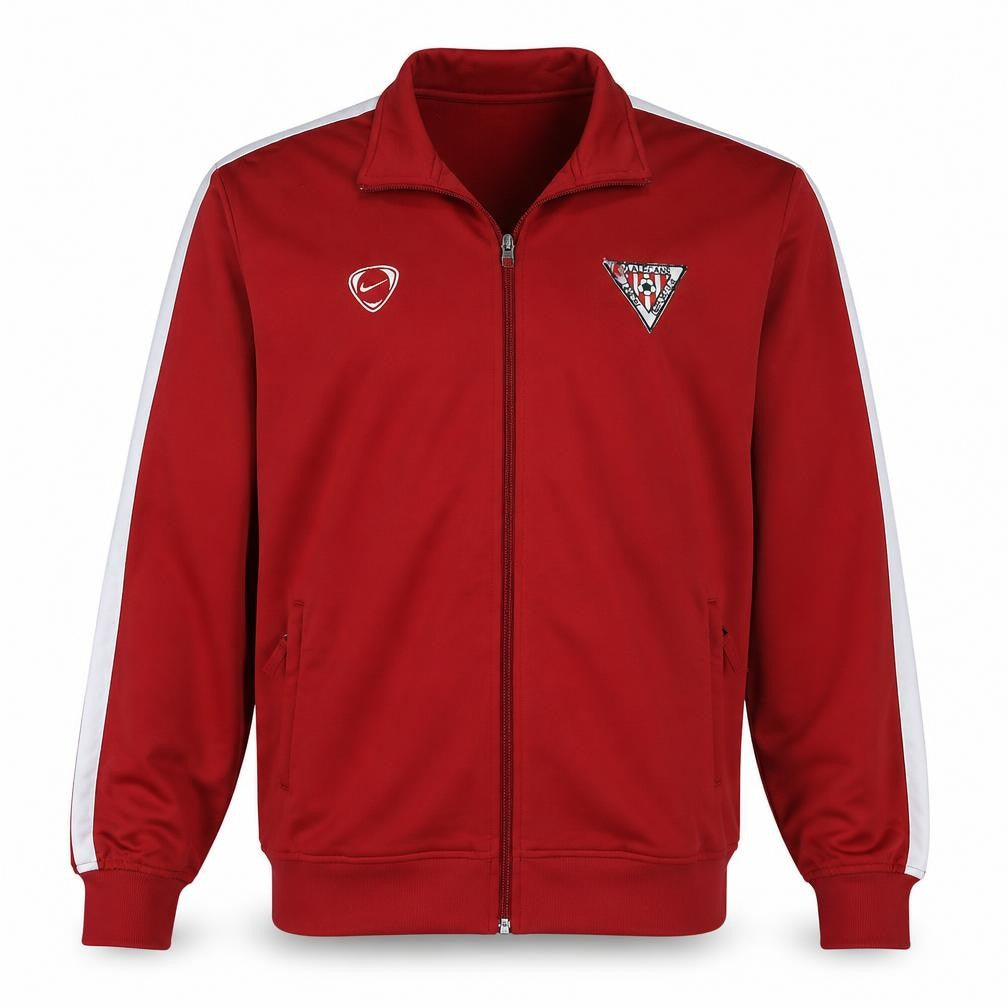 Nike Men's Red Full Zip Sports Sweatshirt L Football Track Top