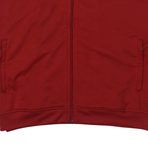 Nike Men's Red Full Zip Sports Sweatshirt L Football Track Top