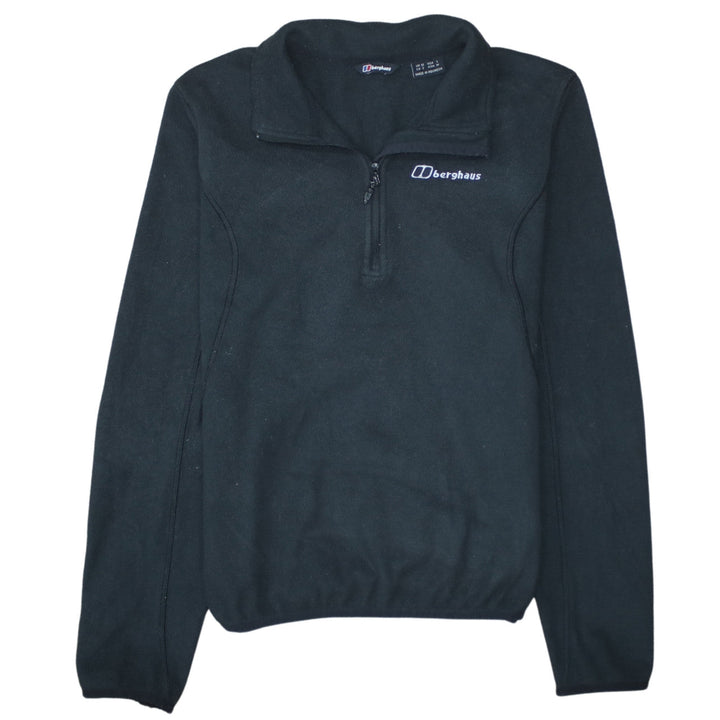 Berghaus Women's Black Fleece 1/4 Zip Pullover Sweatshirt UK 10 S