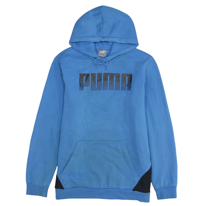 Puma Men's Blue Pullover Hoodie Size L Sports Fleece Sweatshirt