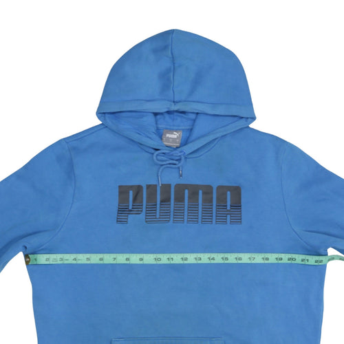 Puma Men's Blue Pullover Hoodie Size L Sports Fleece Sweatshirt