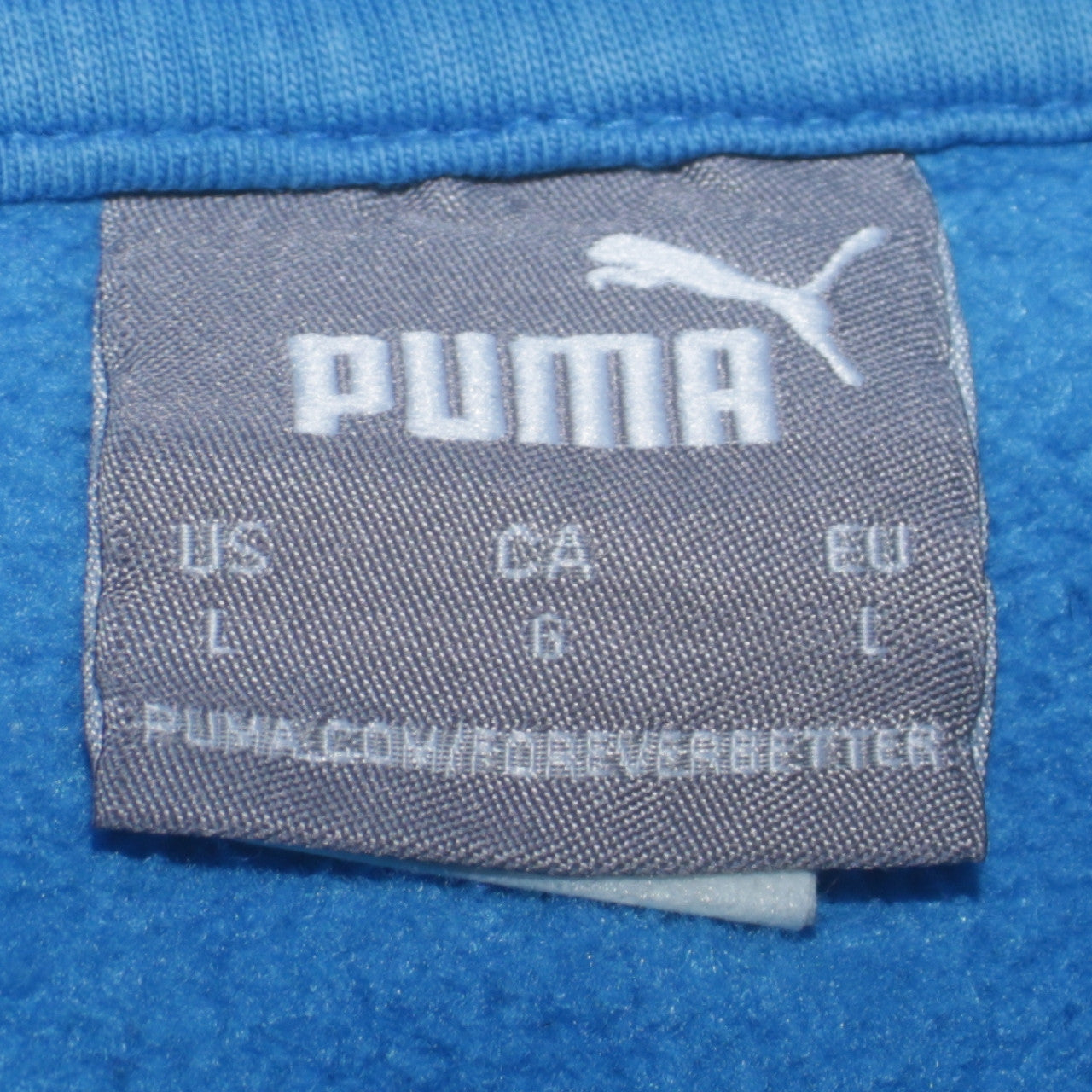 Puma Men's Blue Pullover Hoodie Size L Sports Fleece Sweatshirt
